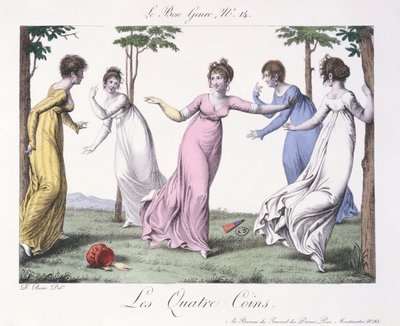 'Les Quatre Coins', 'Le Bon Genre'den bir çizim, 19. yüzyılın başlarında (renkli gravür) by Jean Francois Bosio